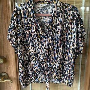 beachlunchlounge Abstract Print Blouse - Blue, Yellow, Black